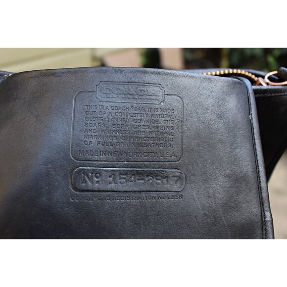 Coach Vintage - 1960s-70s NYC Basic Bag #9455 in Black, Glue in Creed, Pre-Talon - Picture 12 of 15